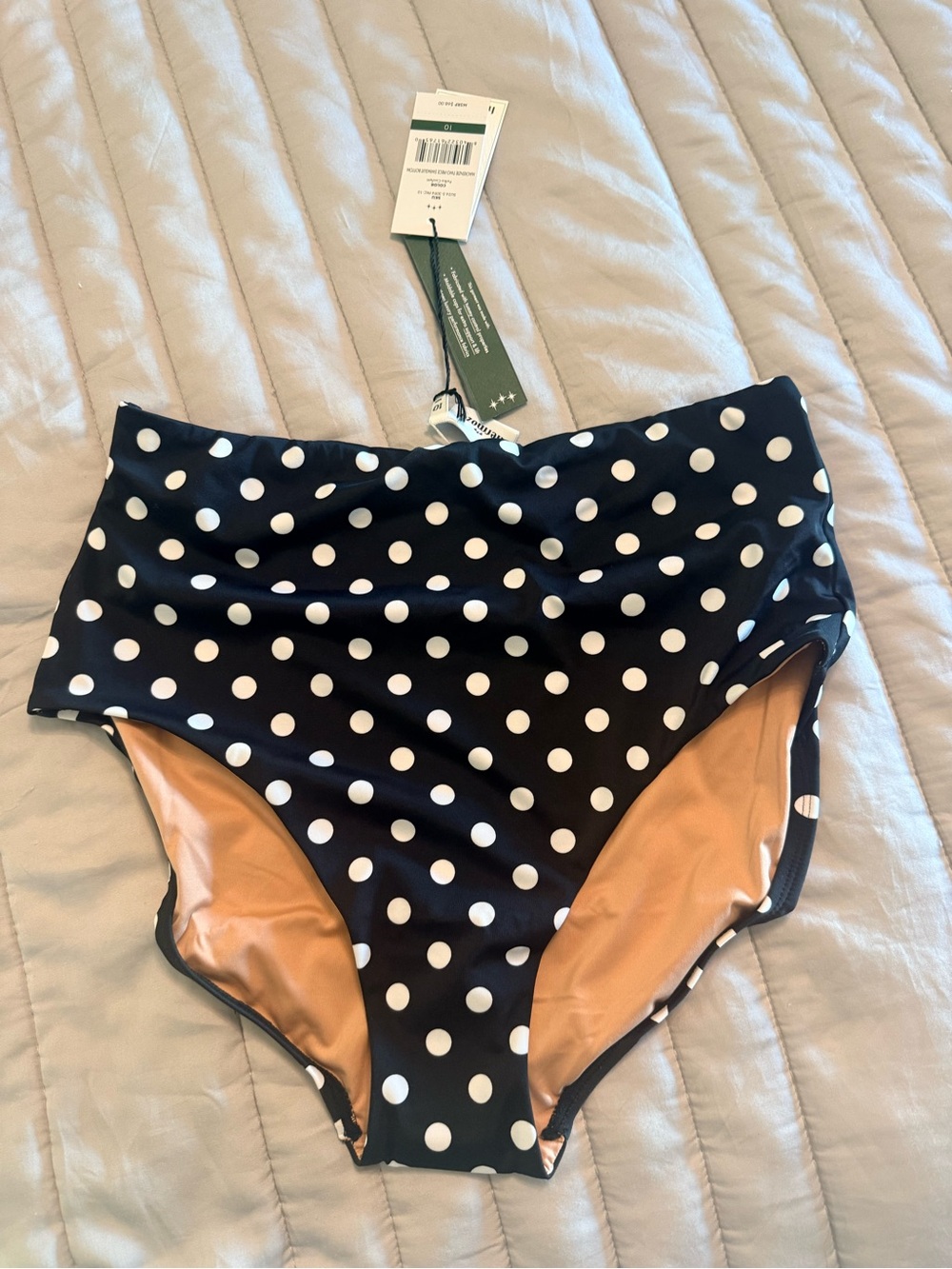Hermoza Black & White Polka Dot High-Waist Bikini Bottom